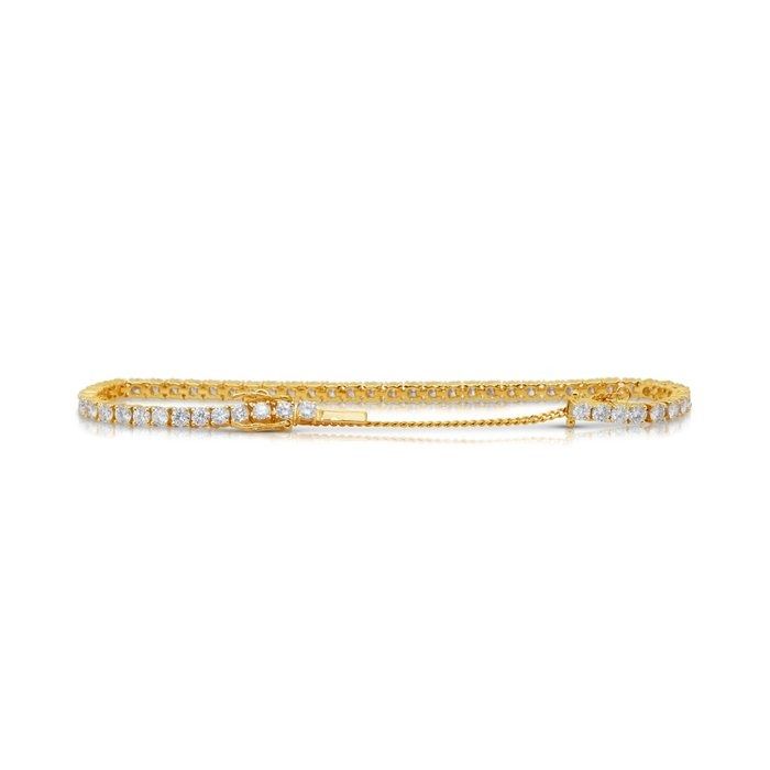 Dazzling 5.01ct Natural Diamonds Bracelet in 20k Yellow Gold - IGI Certified