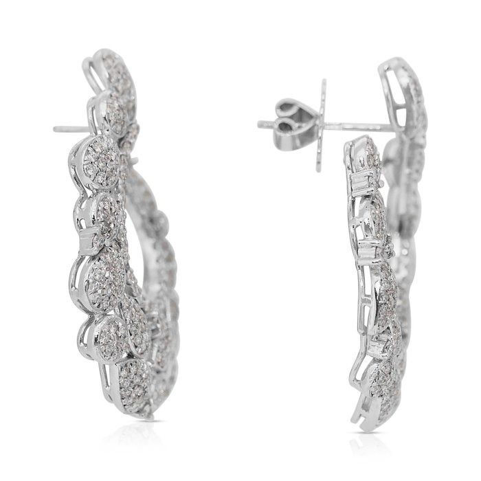 Dazzling 5.87ct Diamonds Earrings in 18k White Gold - IGI Certificate