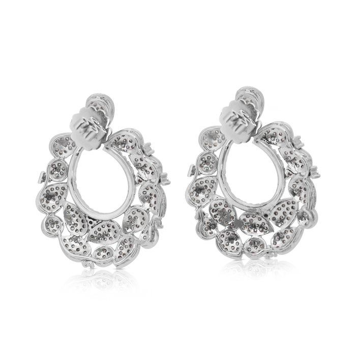 Dazzling 5.87ct Diamonds Earrings in 18k White Gold - IGI Certificate