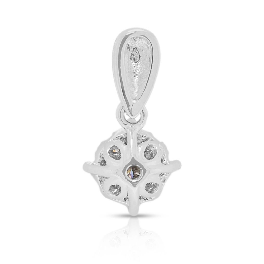 Delicate 0.12ct Diamond Cluster Pendant in 14K White Gold