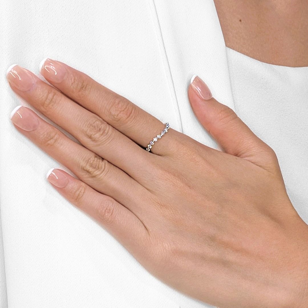 Delicate 0.31ct Natural Diamond Ring in 18K White Gold by Gold Heart