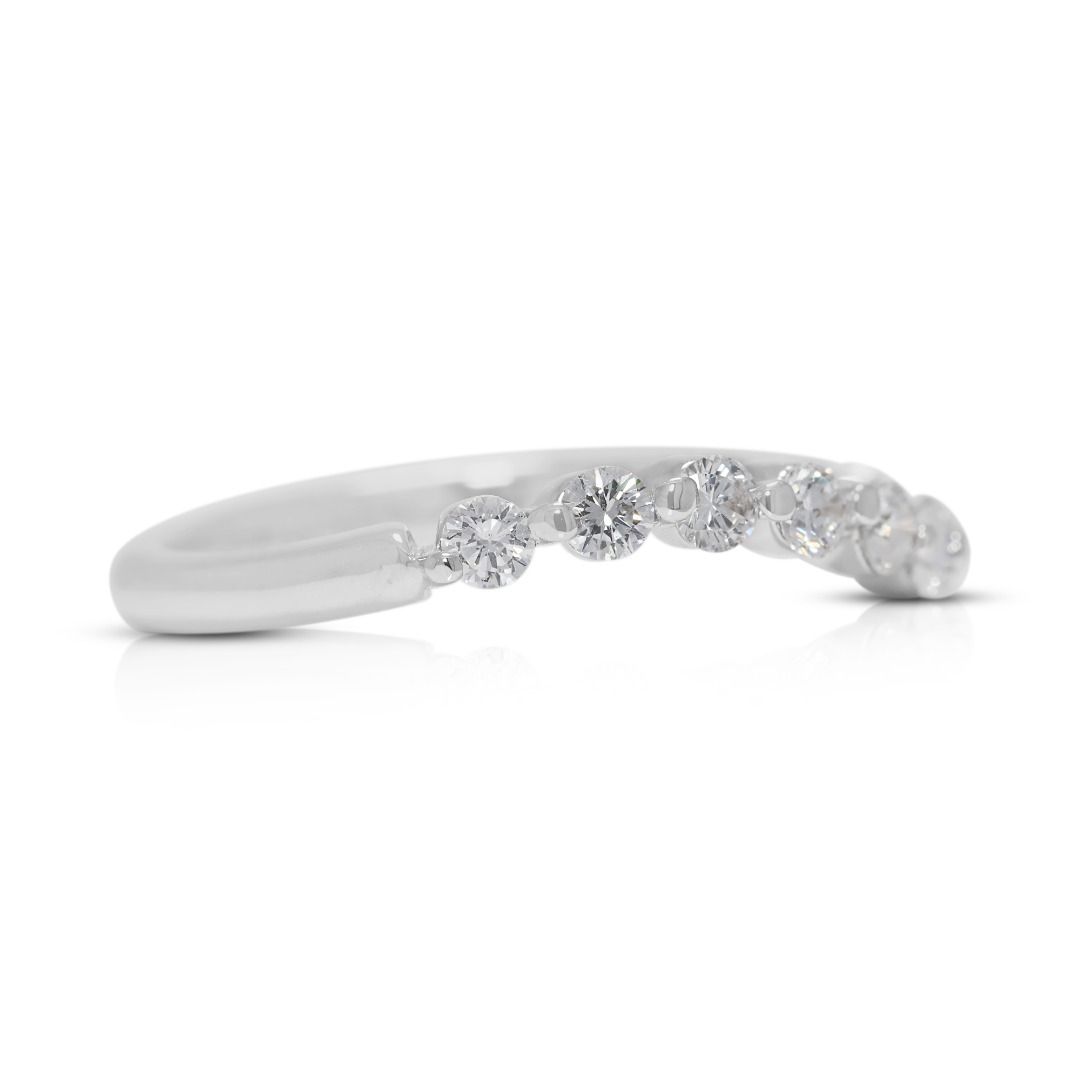Delicate 0.31ct Natural Diamond Ring in 18K White Gold by Gold Heart