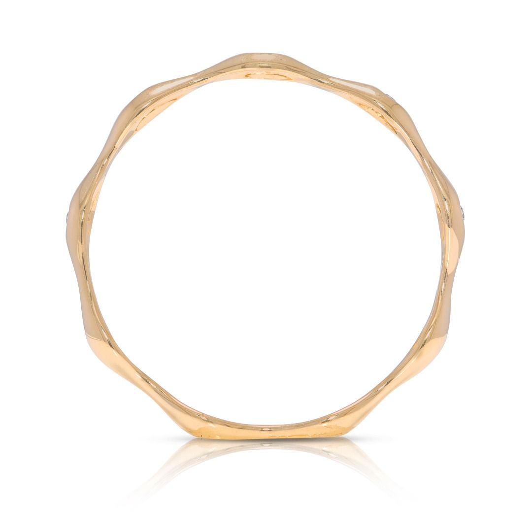 Elegant 0.05ct Natural Diamond 14K Yellow Gold Ring