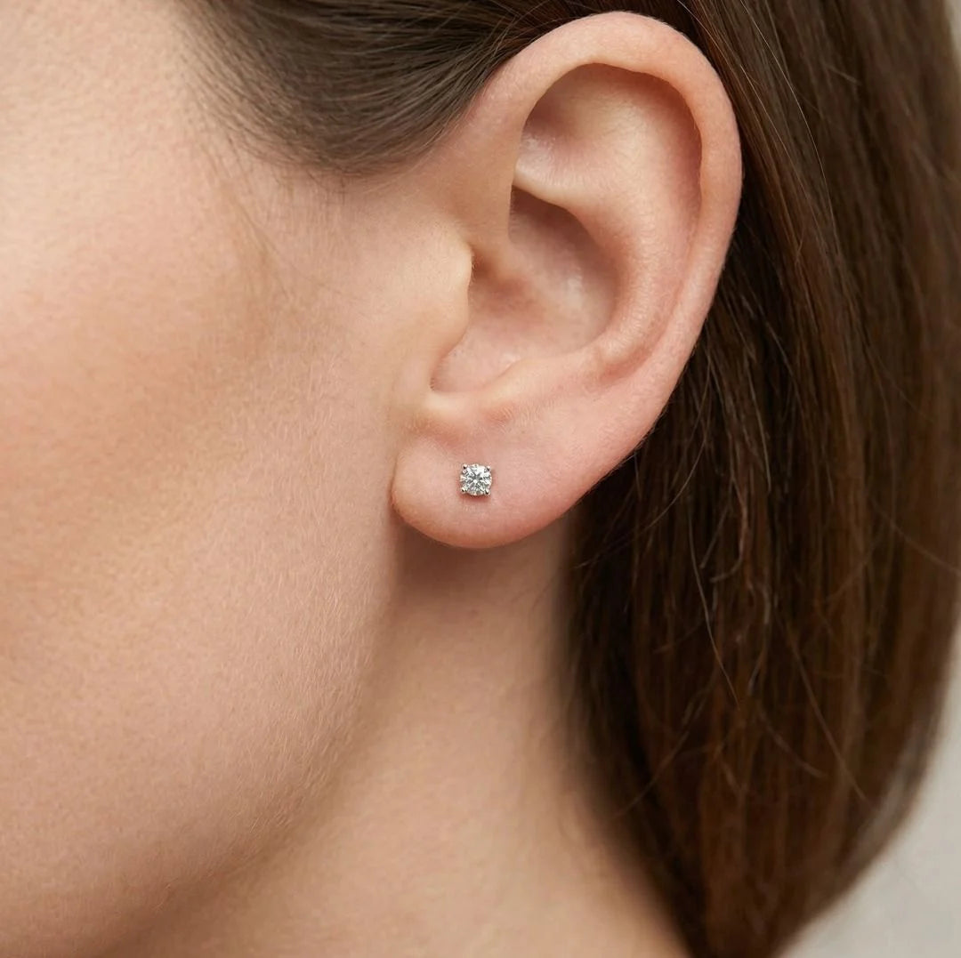 Elegant 0.36ct Natural Diamond Stud Earrings in 18K White Gold
