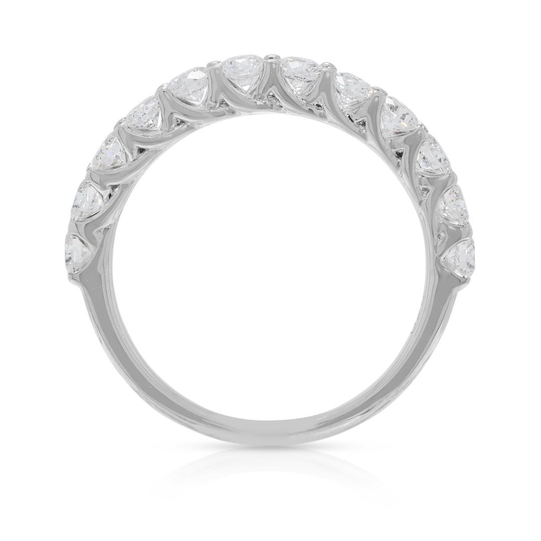 Elegant 0.66ct Diamond Band Ring in 18K White Gold