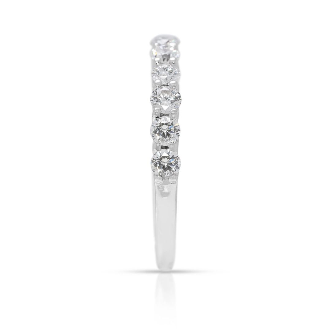 Elegant 0.66ct Diamond Band Ring in 18K White Gold