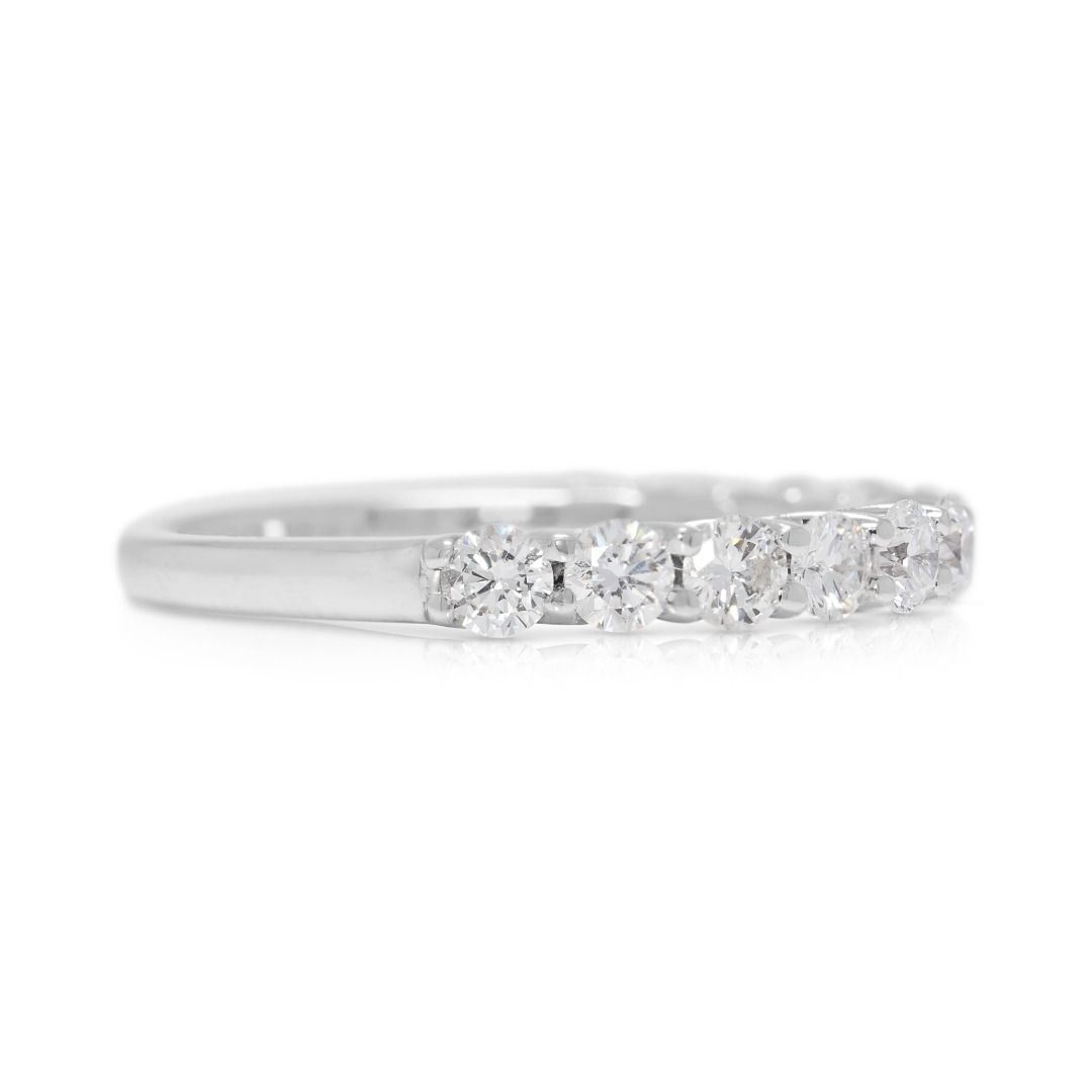 Elegant 0.66ct Diamond Band Ring in 18K White Gold