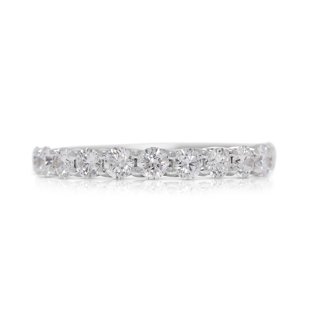 Elegant 0.66ct Diamond Band Ring in 18K White Gold