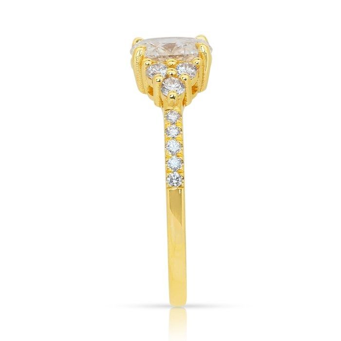 Elegant 1.00ct Diamonds Ring in 18k Yellow Gold - IGI Certified