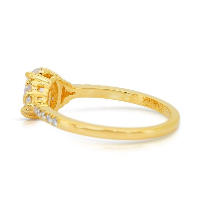 Elegant 1.00ct Diamonds Ring in 18k Yellow Gold - IGI Certified