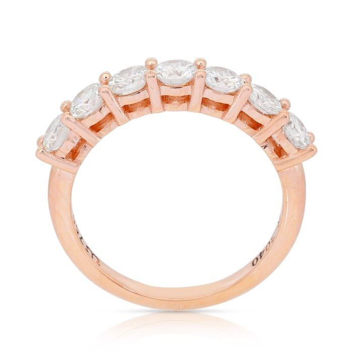 Elegant 1.03ct Diamonds Half Eternity Ring in 18k Rose Gold - IGI Certified
