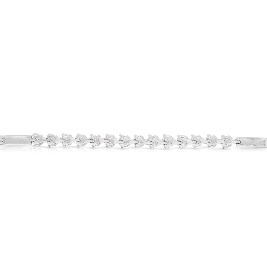 Elegantes Armband mit 1,12 Karat natürlichen, runden Brillanten aus 18K Weißgold