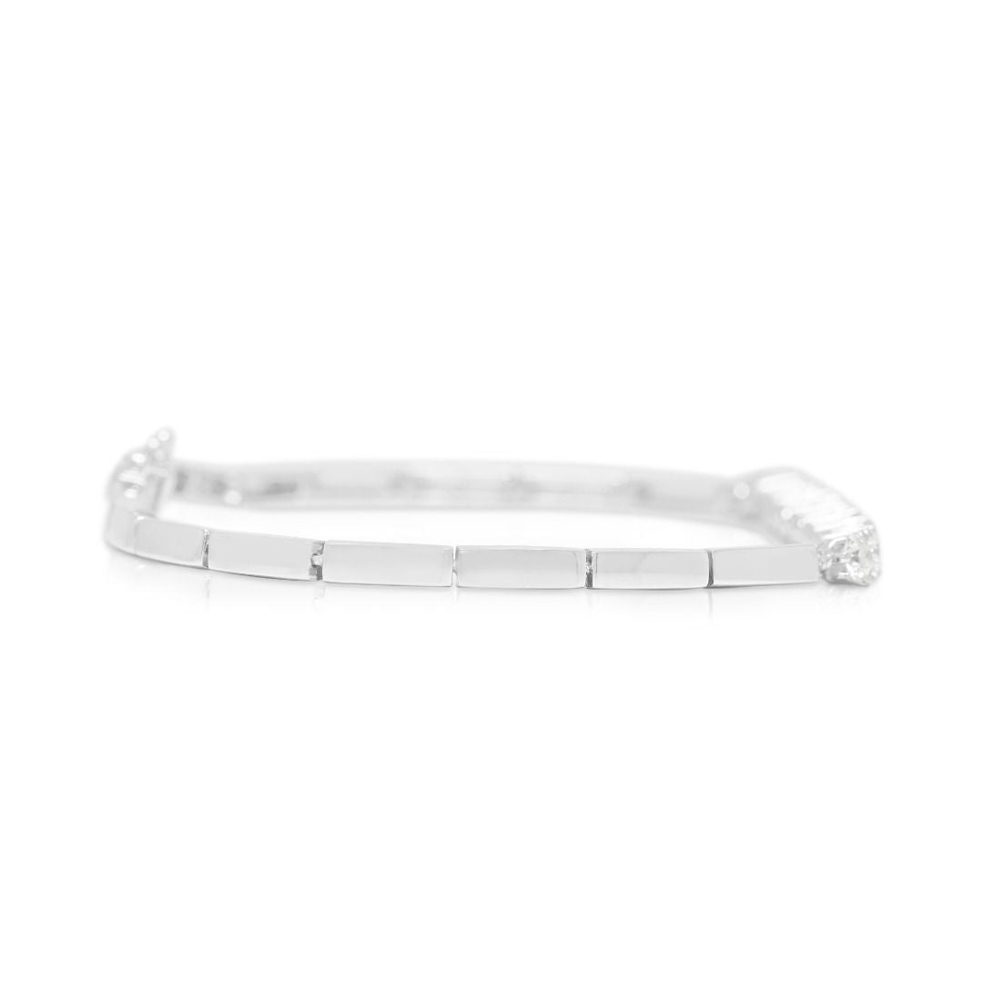 Elegantes Armband mit 1,12 Karat natürlichen, runden Brillanten aus 18K Weißgold