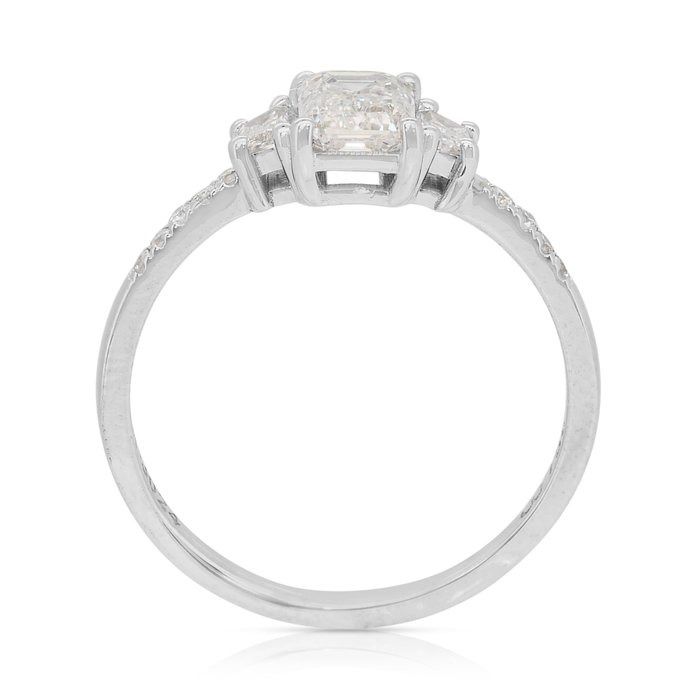 Elegant 1.16ct Diamonds 3-Stone Ring in 18k White Gold - GIA Certified