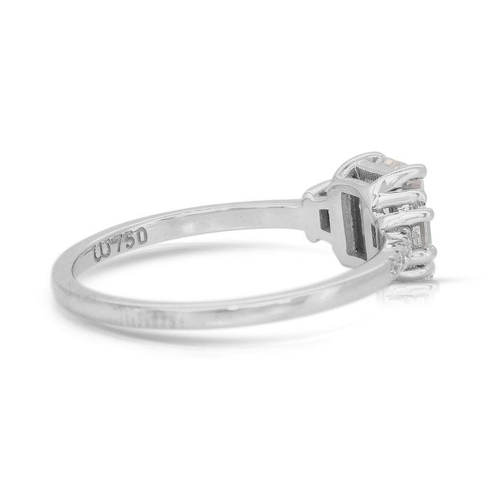 Elegant 1.16ct Diamonds 3-Stone Ring in 18k White Gold - GIA Certified