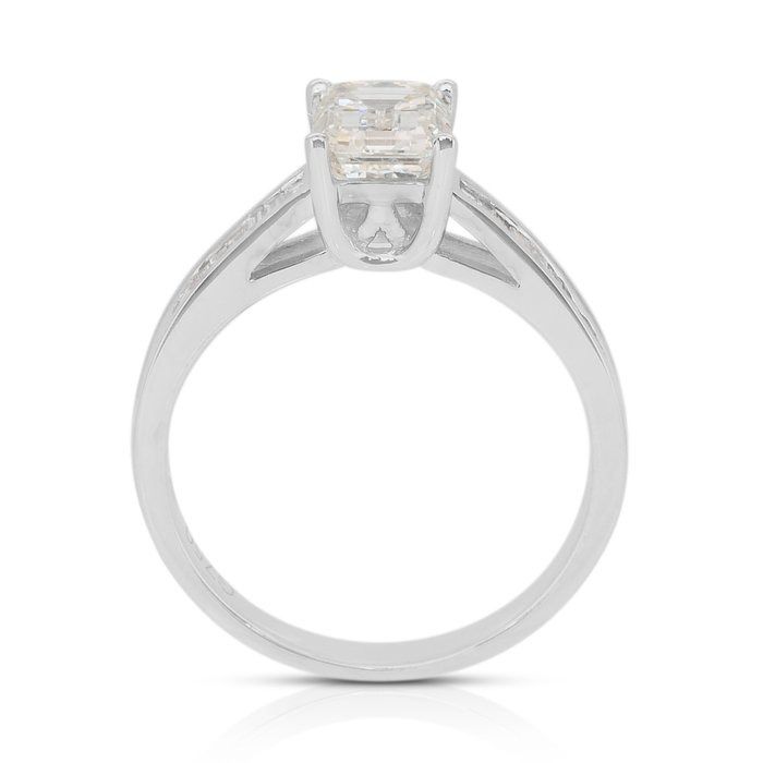 Elegant 1.20ct Diamonds Pave Ring in 18k White Gold - IGI Certified