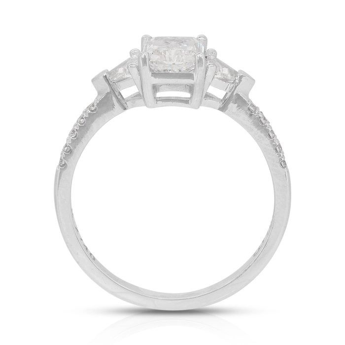 Elegant 1.33ct Diamonds 3-Stone Ring in 18k White Gold - IGI Certified