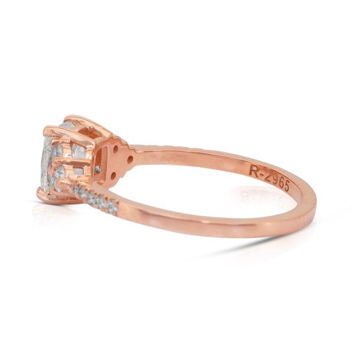 Elegant 1.37ct Diamonds Ring in 18k Rose Gold - IGI Certified