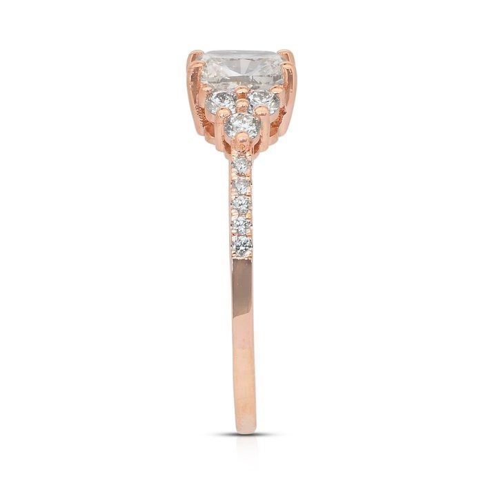 Elegant 1.37ct Diamonds Ring in 18k Rose Gold - IGI Certified