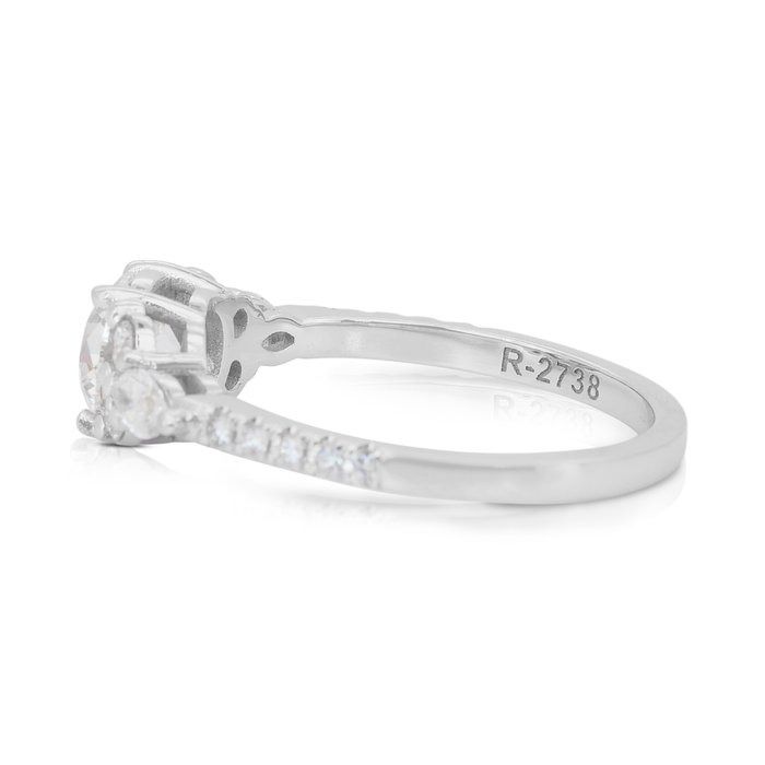 Elegant 1.38ct Diamonds Ring in 18k White Gold - GIA Certified
