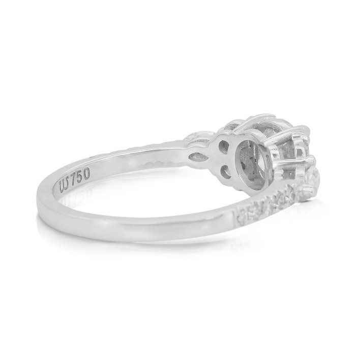 Elegant 1.38ct Diamonds Ring in 18k White Gold - GIA Certified