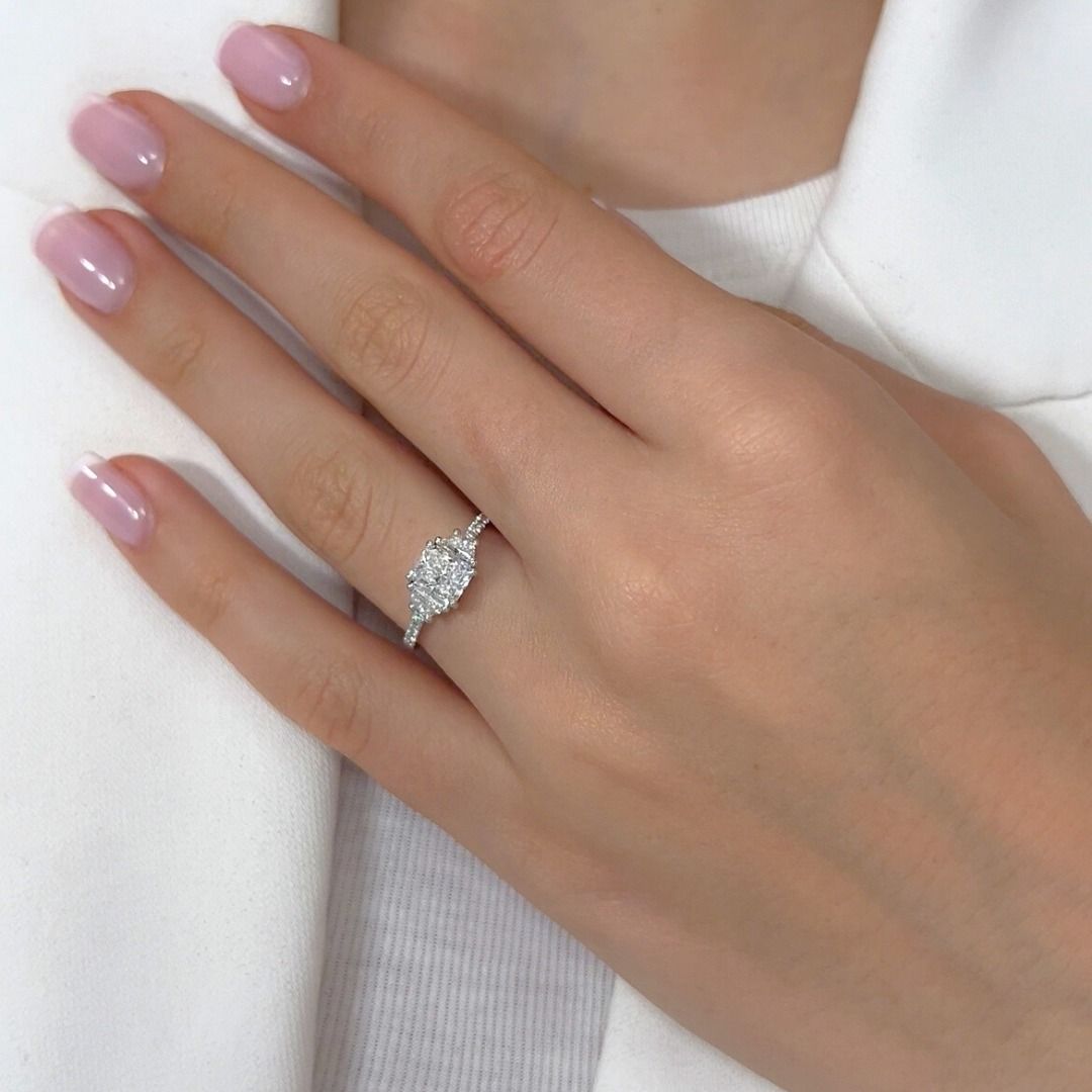 Elegant 1.47ct Double Excellent Ideal Cut Diamonds Ring in 18k White Gold - GIA Certified