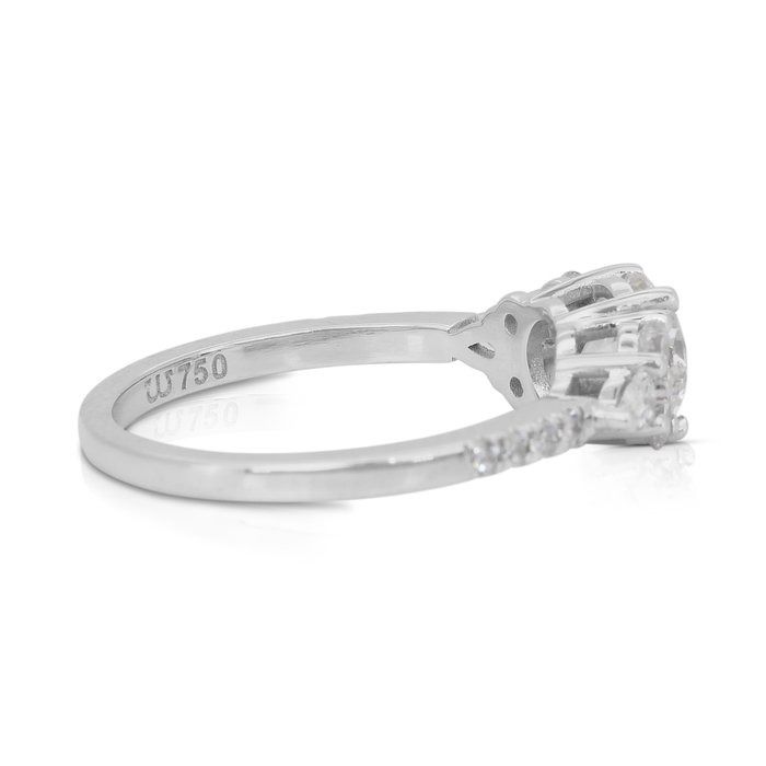 Elegant 1.48ct Diamonds Ring in 18k White Gold - IGI Certified
