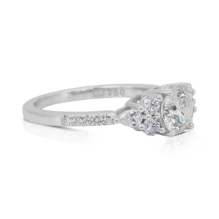 Elegant 1.48ct Diamonds Ring in 18k White Gold - IGI Certified