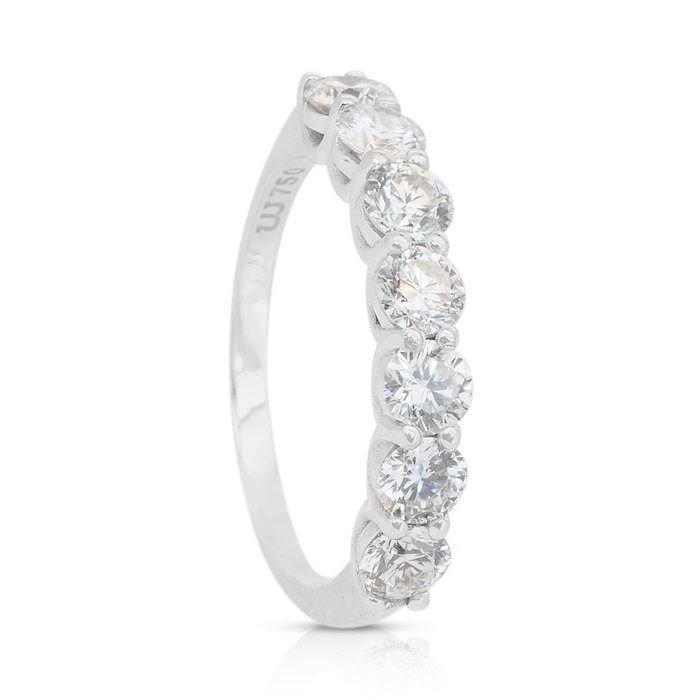 Elegant 1.51ct Diamonds 7-Stones Diamond Ring in 18k White Gold - IGI Certified