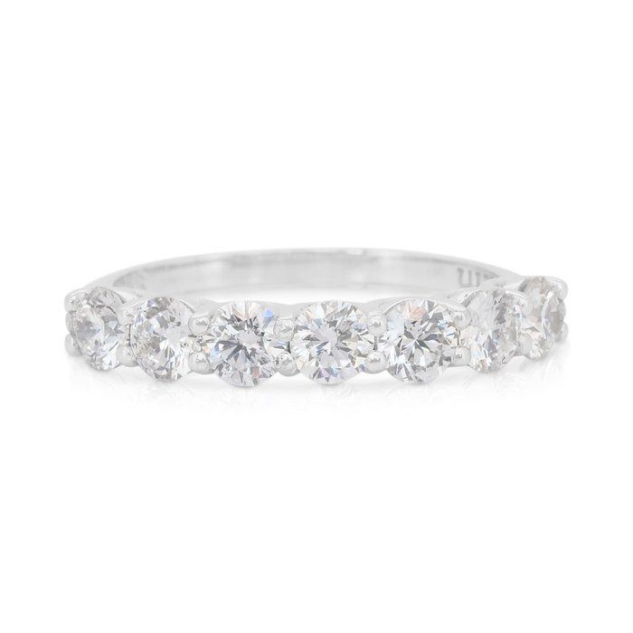Elegant 1.51ct Diamonds 7-Stones Diamond Ring in 18k White Gold - IGI Certified