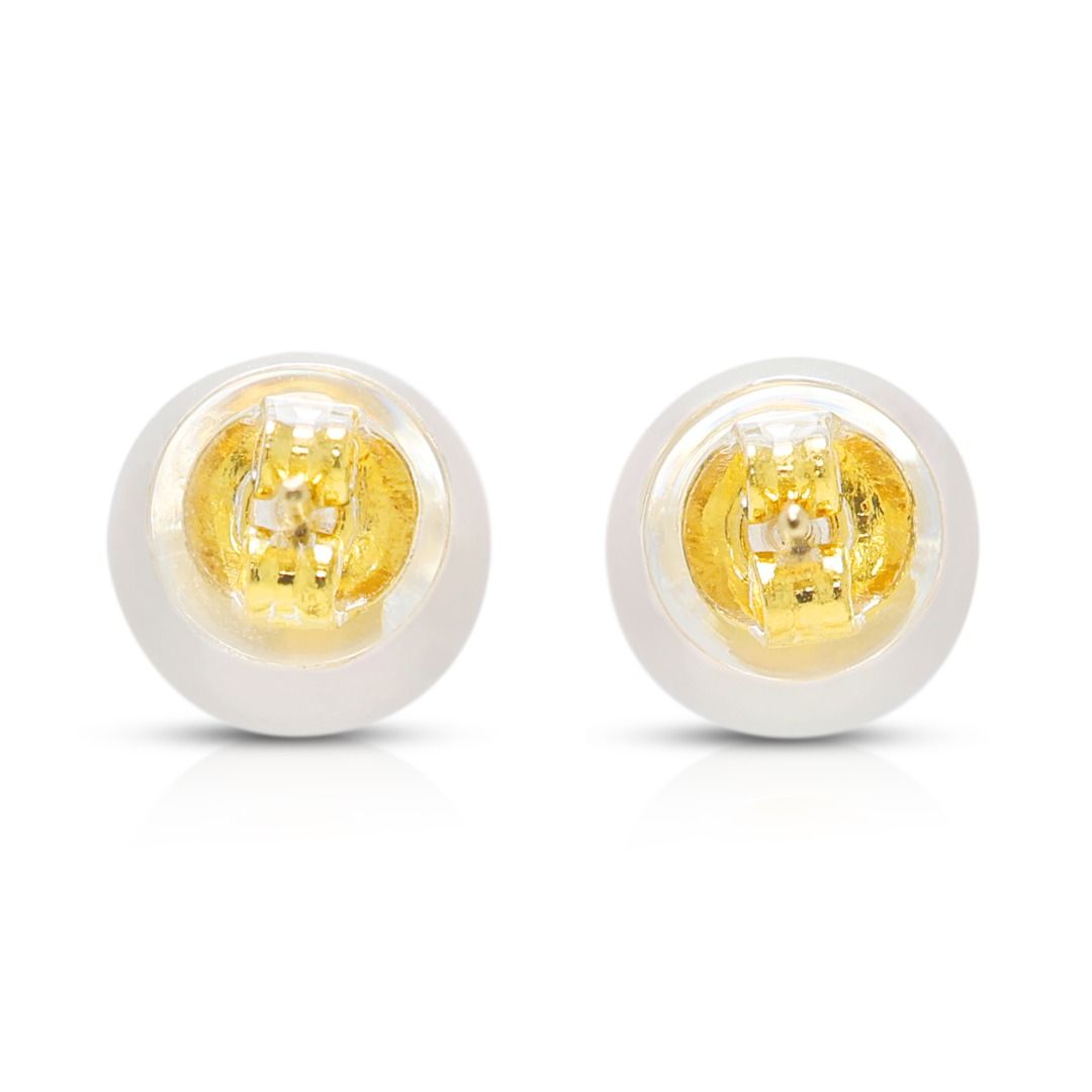 Elegant 7mm Akoya Pearl Stud Earrings in 18K Yellow Gold