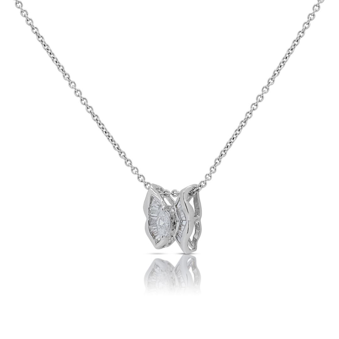 Enchanting 0.26ct Diamonds Pendant in 18K White Gold