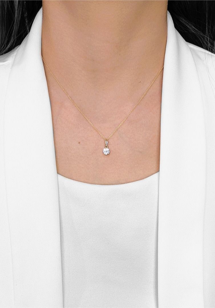 Exceptional 0.61ct Natural Diamond Pendant in 22K Yellow Gold