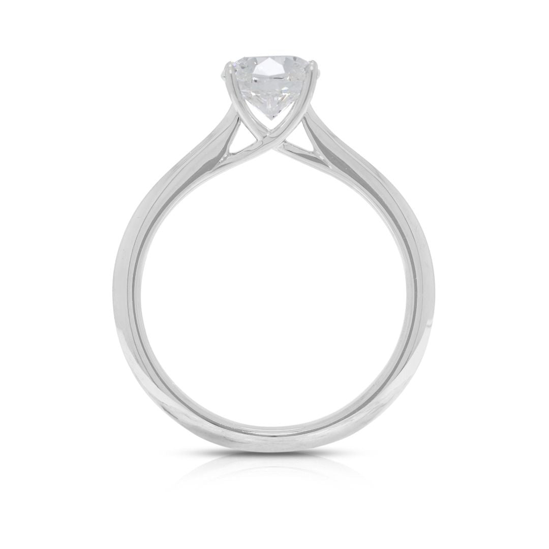 Exceptional 0.75ct Natural Diamond Solitaire 18K White Gold Ring by JANNPAUL - AGS Certified