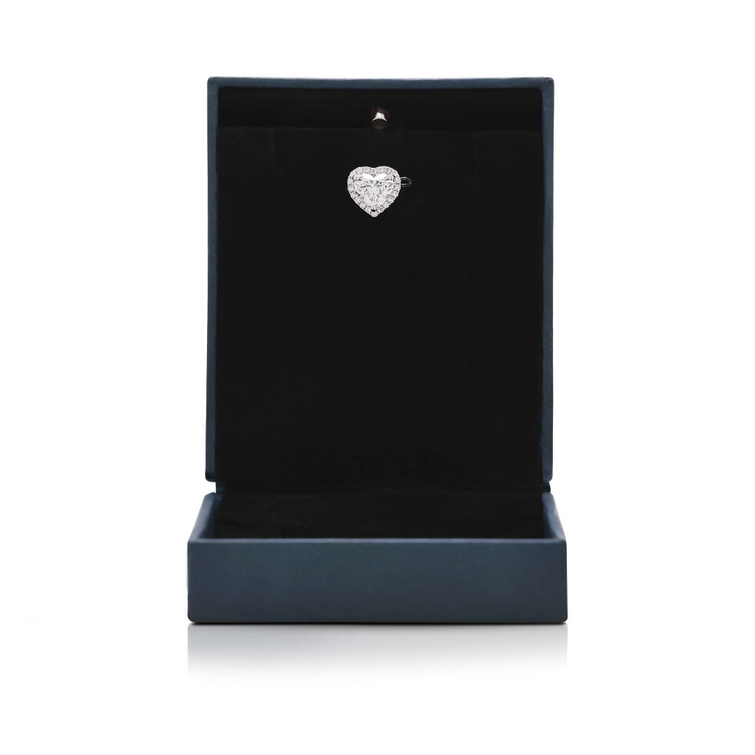 Exceptional 1.71ct Natural Diamonds Halo Pendant by Fonder in 18K White Gold (Unworn) - GIA Certified