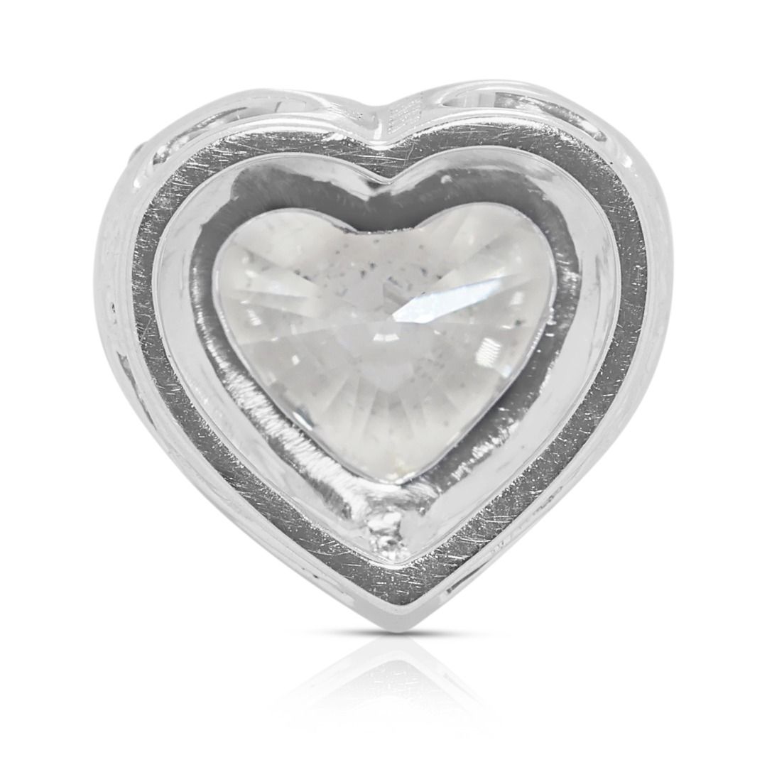 Exceptional 1.71ct Natural Diamonds Halo Pendant by Fonder in 18K White Gold (Unworn) - GIA Certified