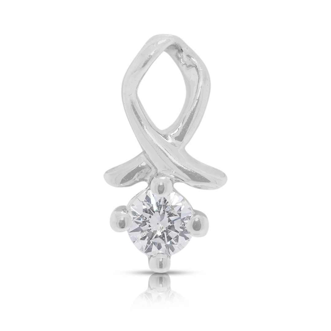 Exquisite 0.1ct Natural Diamond Pendant in 18K White Gold by Gold Heart