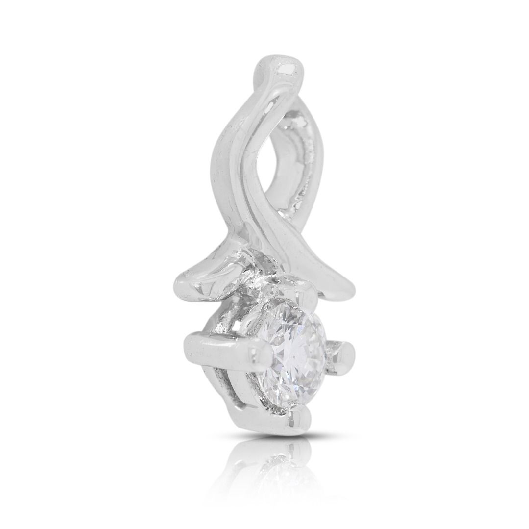 Exquisite 0.1ct Natural Diamond Pendant in 18K White Gold by Gold Heart