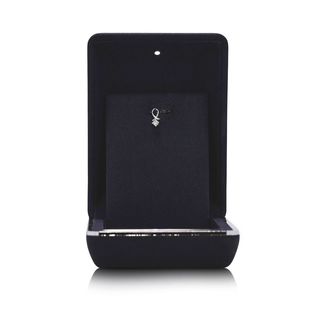 Exquisite 0.1ct Natural Diamond Pendant in 18K White Gold by Gold Heart