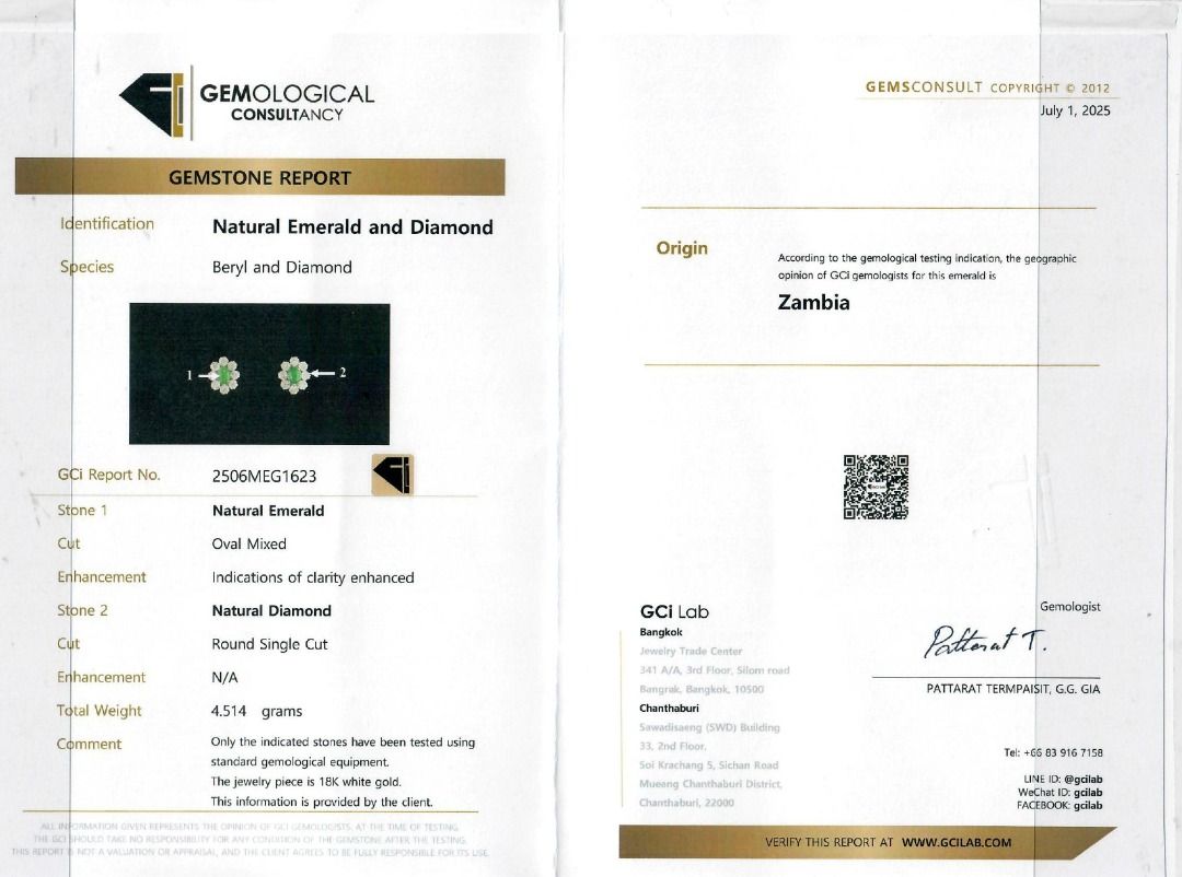 Exquisite 0.60ct Emerald and 0.56ct Natural Diamonds Floral Halo Stud Earrings in 18K White Gold with GCI Certificate