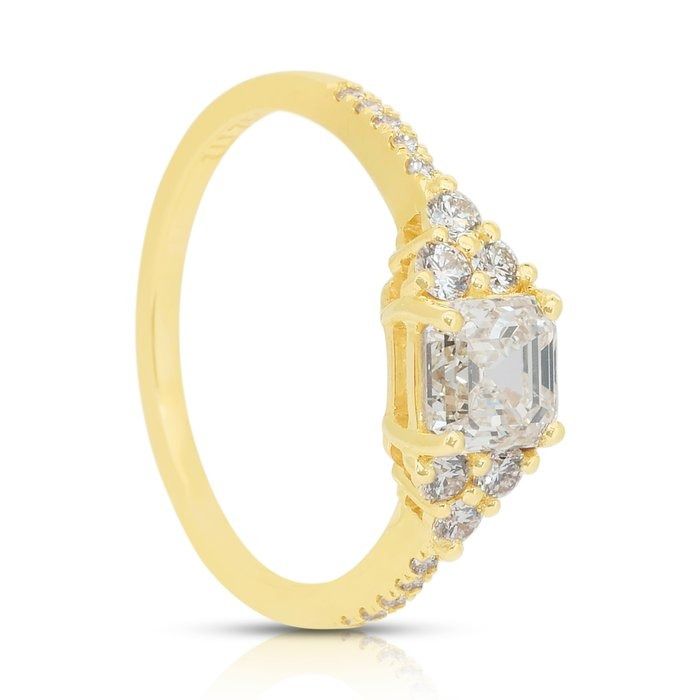 Exquisite 1.36ct Diamonds Ring in 18k Yellow Gold - IGI Certified