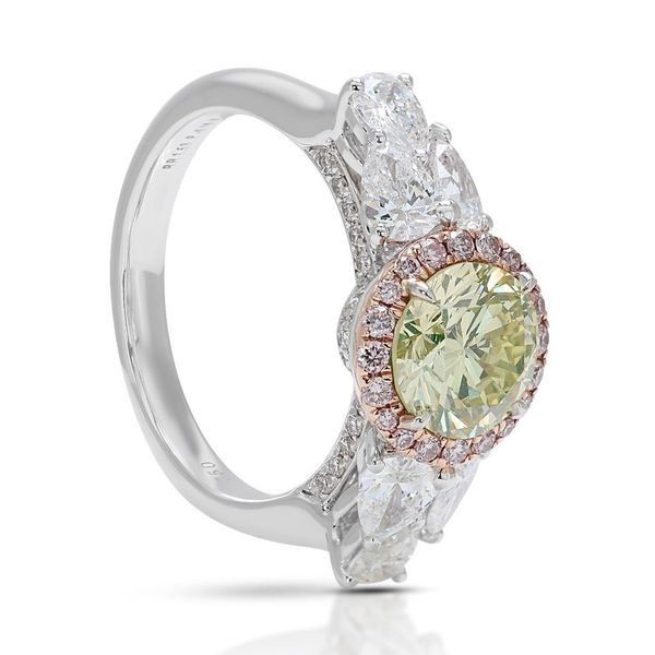 Exquisite 1.53ct Diamond Pave Ring with Side Diamonds in 18K White Gold