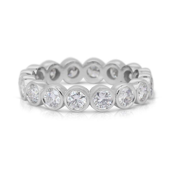 Exquisite 1.75ct Diamonds Eternity Ring in 18k White Gold - IGI Certified