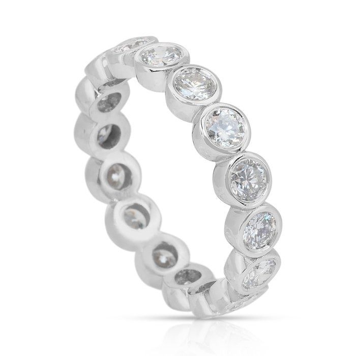 Exquisite 1.75ct Diamonds Eternity Ring in 18k White Gold - IGI Certified
