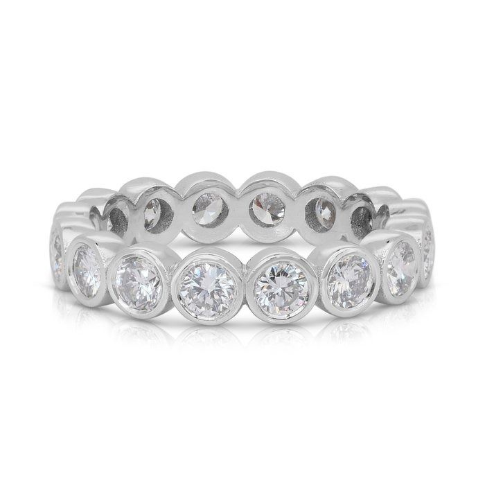 Exquisite 1.75ct Diamonds Eternity Ring in 18k White Gold - IGI Certified