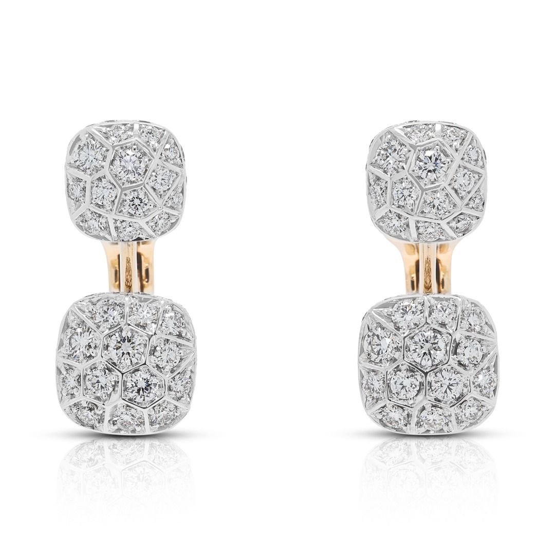 Exquisite 3.65ct Diamond Pomellato Nudo Earrings in 18K Two-Tone Gold (New)