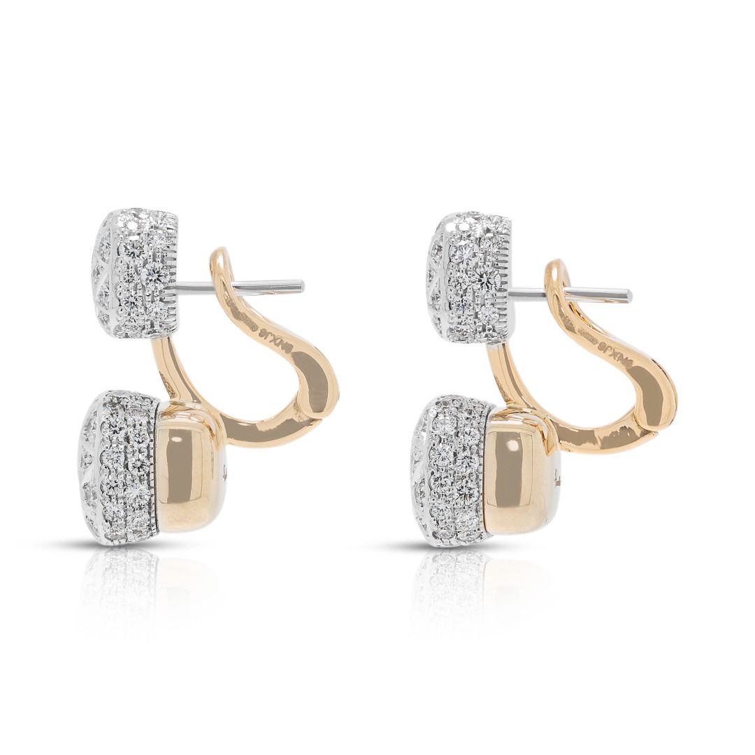 Exquisite 3.65ct Diamond Pomellato Nudo Earrings in 18K Two-Tone Gold (New)