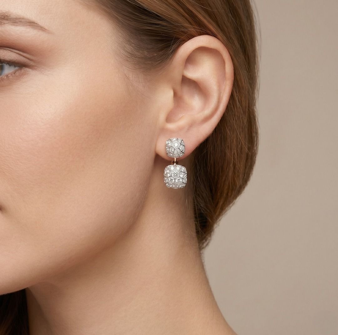 Exquisite 3.65ct Diamond Pomellato Nudo Earrings in 18K Two-Tone Gold (New)