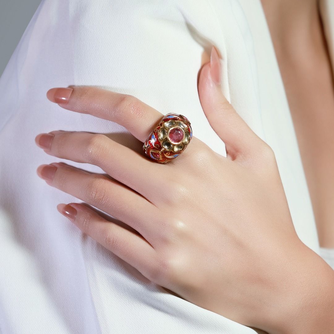 Exquisite 3ct Ruby & Round Brilliant Diamond Mix Ring in 9K White Gold