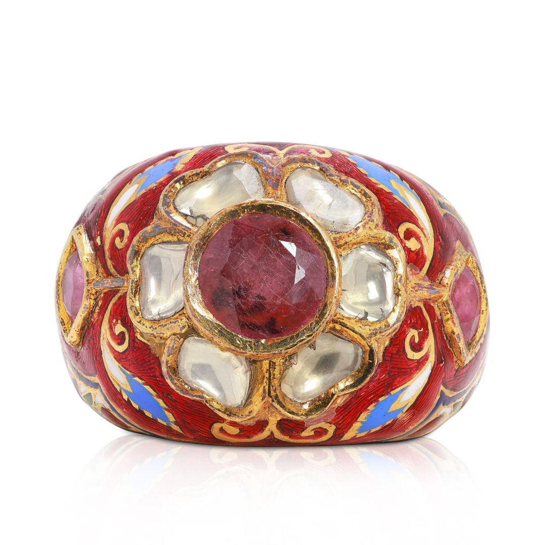 Exquisite 3ct Ruby & Round Brilliant Diamond Mix Ring in 9K White Gold